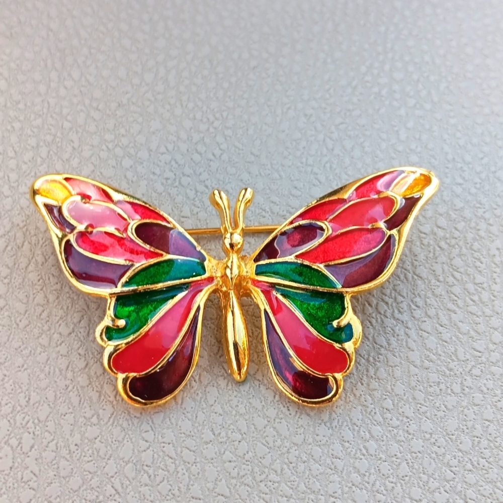MULTICOLOR BUTTERFLY BROOCH